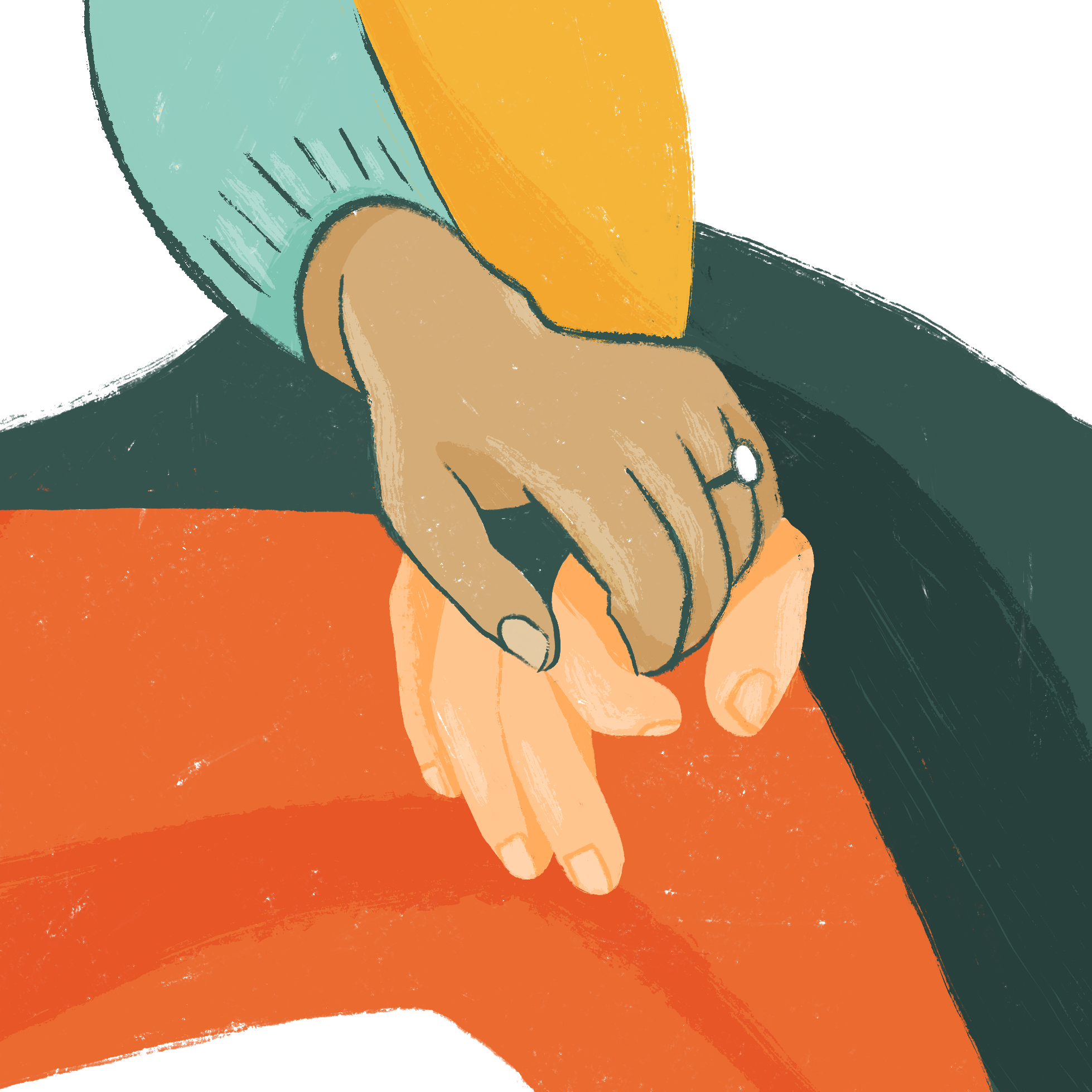 an illustration of two hands being held