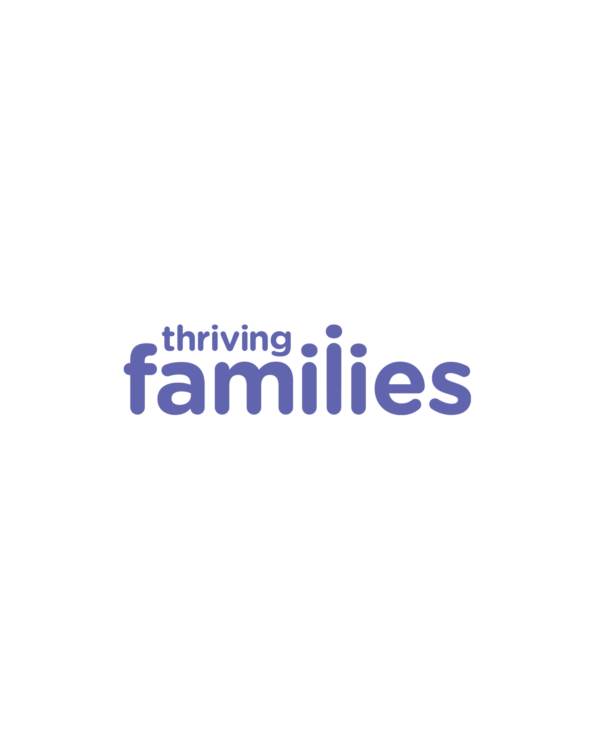 Purple thriving families logo on a white background