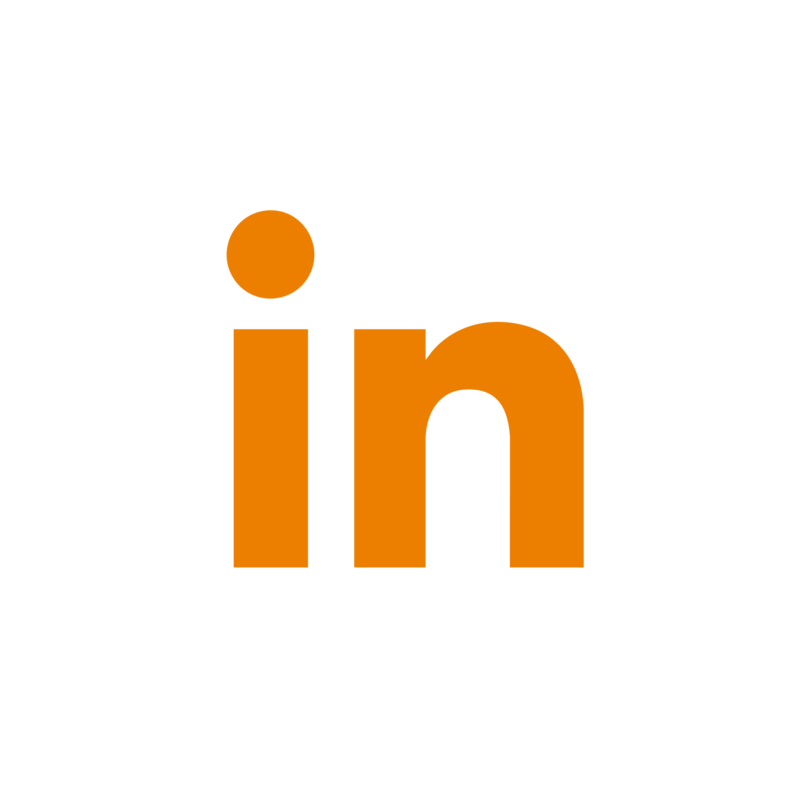 Orange LinkedIn icon