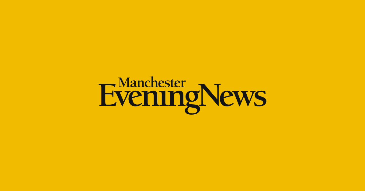 Manchester Evening News log, black text on a yellow background